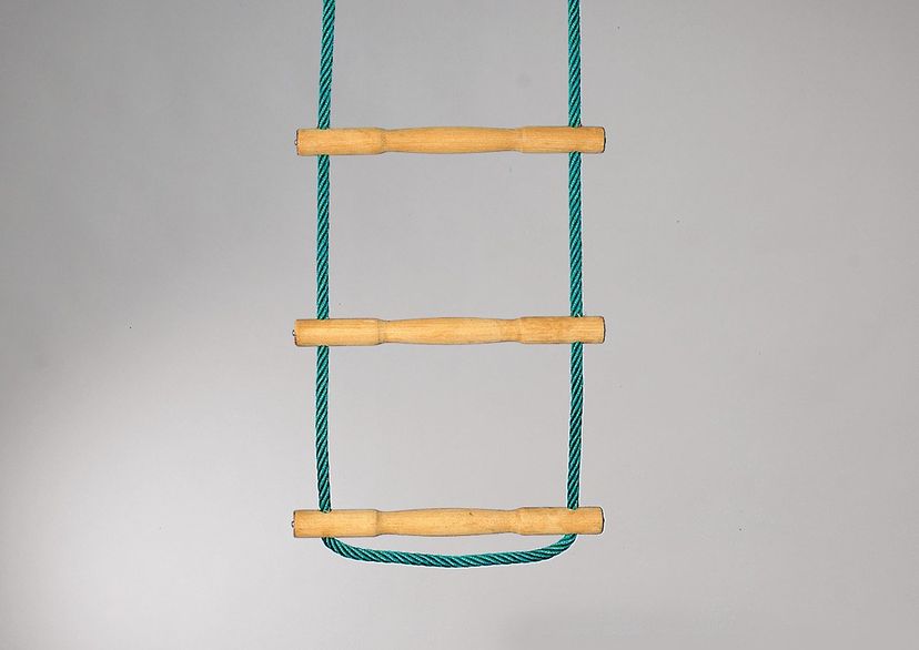 Touwladder met acaciahouten sporten