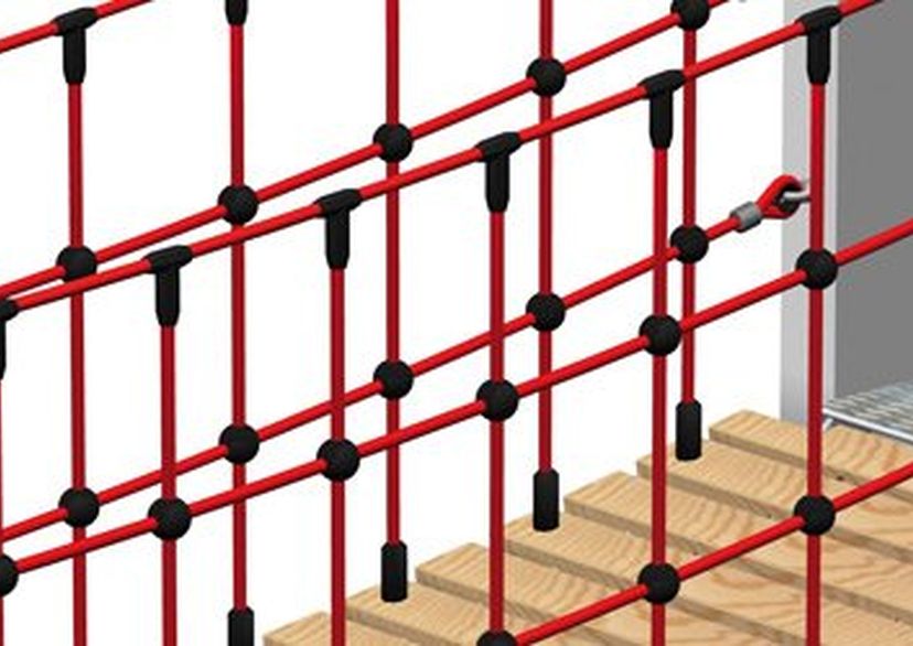 Netbrugreling voor loopvlak van hout of rubber, per meter