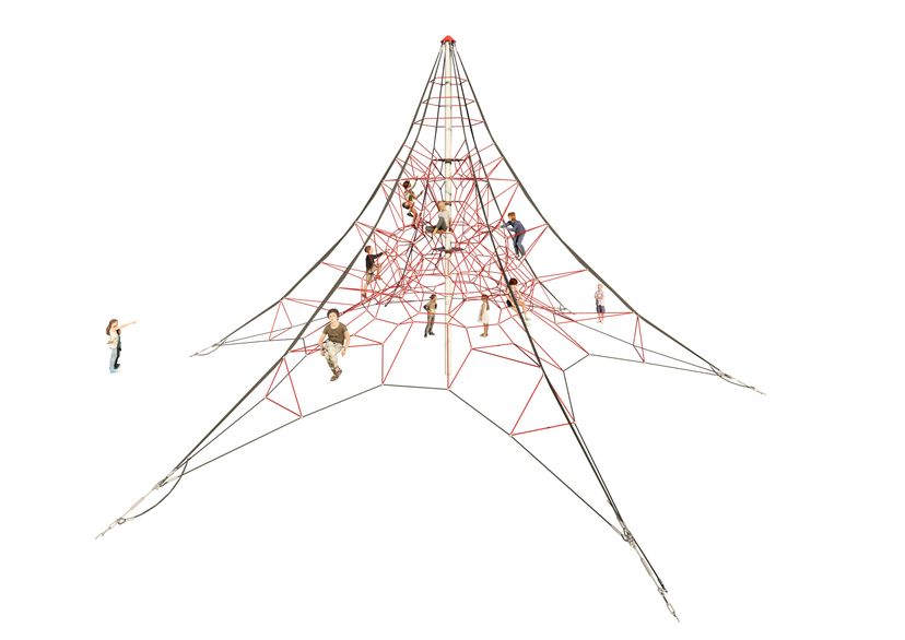 Touwpiramide SPIDER 8 met 6 Spanbevestigingen