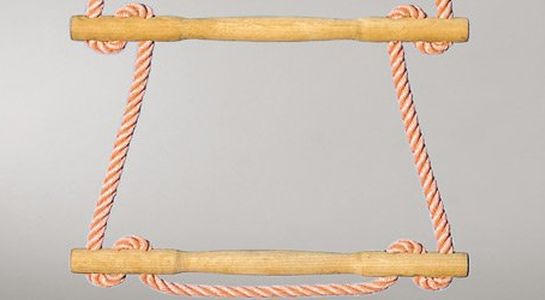 PP touwladder met acaciahouten sporten