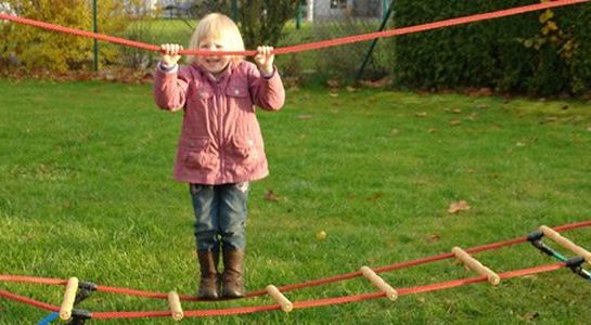 Touwladder voor stalen palen