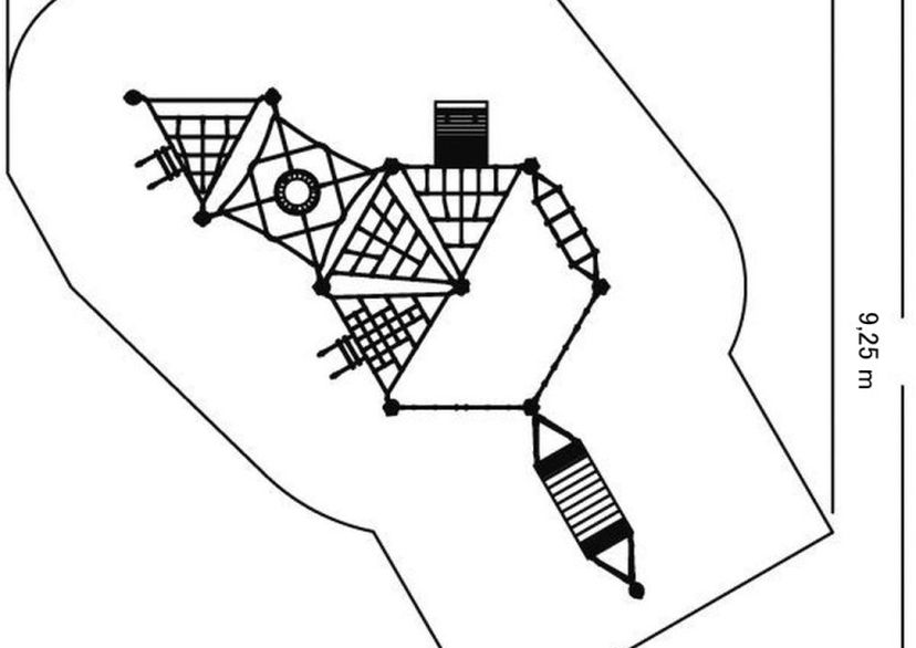 Kabouterbos type 1, douglashouten palen