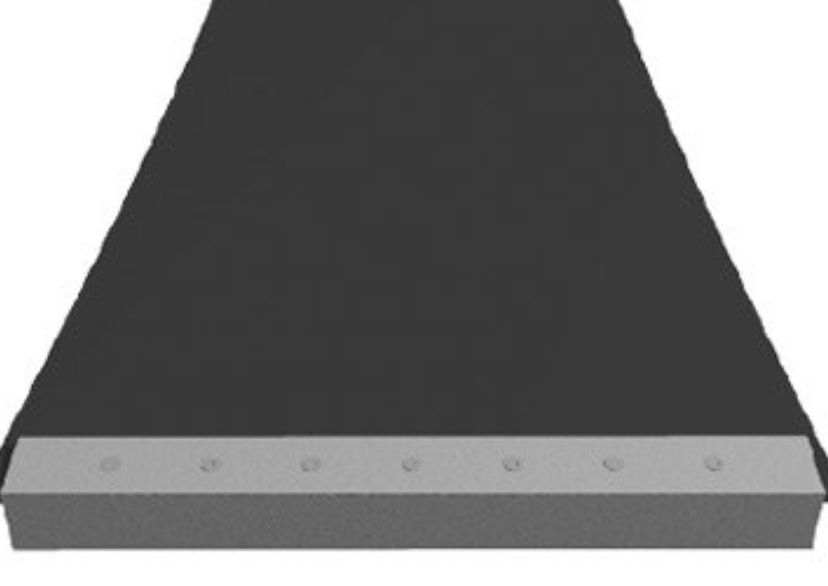 Rubber netbrugloopvlak per meter