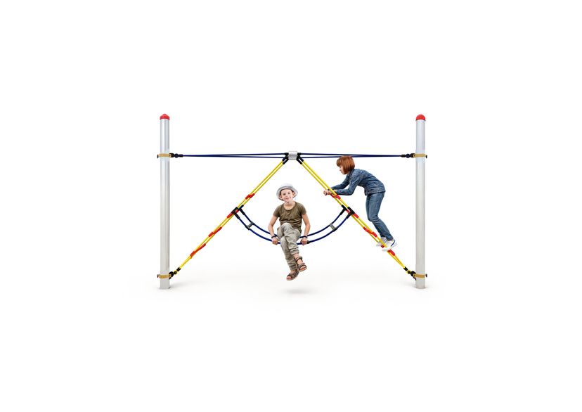 Drietraps ladder "Fun-Parcours" voor stalen palen