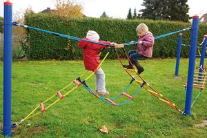 Drietraps ladder "Fun-Parcours" voor robiniahouten palen