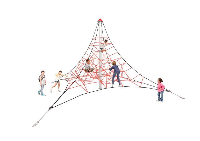 Touwpiramide SPIDER 4 met 4 Spanbevestigingen